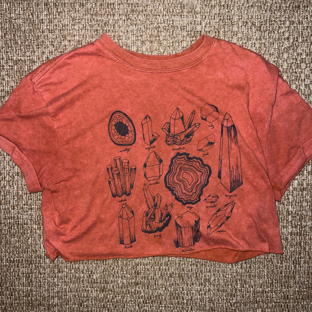 Fifth Sun Crystal Print Crop Top Size Small